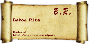 Bakom Rita névjegykártya